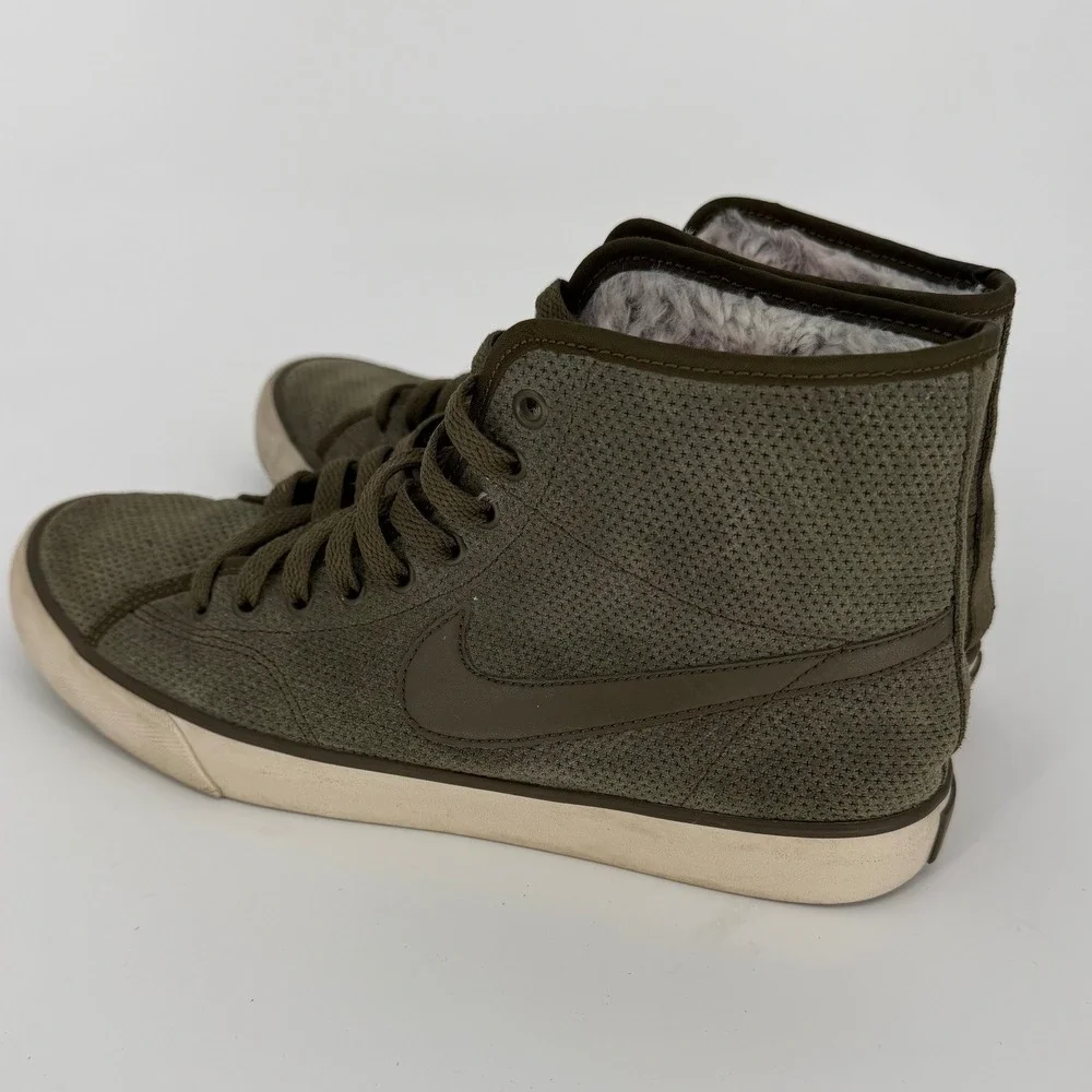 Nike Blazer Mid Premium Vintage Cargo Khaki Fur Lined 807163-336 Mens 9.5